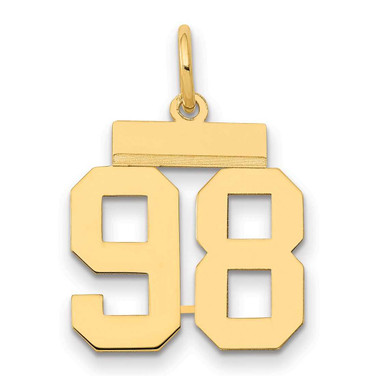 Image of 14K Yellow Gold Small Polished Number 98 Charm LS98
