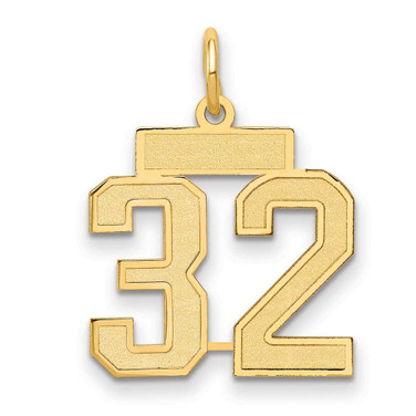 Image of 14K Yellow Gold Small Satin Number 32 Charm