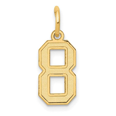 Image of 14K Yellow Gold Small Satin Number 8 Charm