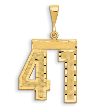 Image of 14K Yellow Gold Small Shiny-Cut Number 41 Charm