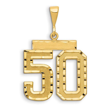 Image of 14K Yellow Gold Small Shiny-Cut Number 50 Charm