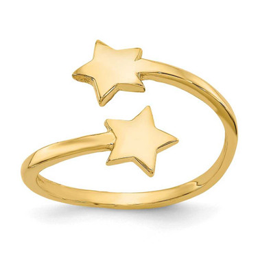 Image of 14K Yellow Gold Star Design Bypass Toe Ring