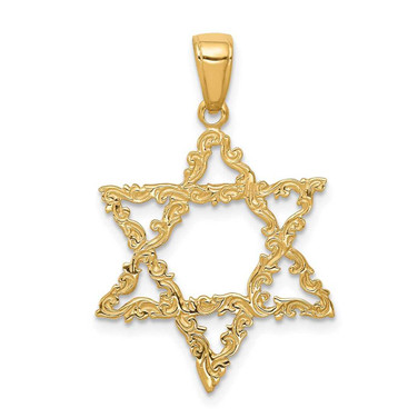Image of 14K Yellow Gold Star Of David Pendant D3804