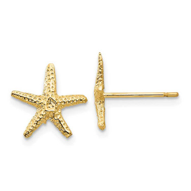 Image of 11mm 14K Yellow Gold Starfish Stud Post Earrings TM766