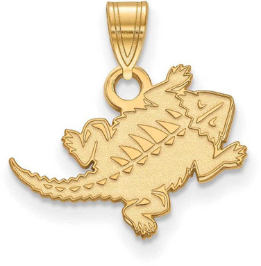 Image of 14K Yellow Gold Texas Christian University Small Pendant by LogoArt (4Y030TCU)