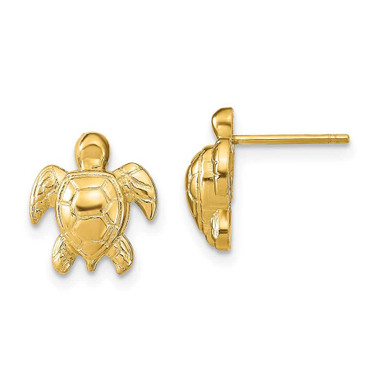 Image of 14K Yellow Gold Turtle Post Earrings TE812