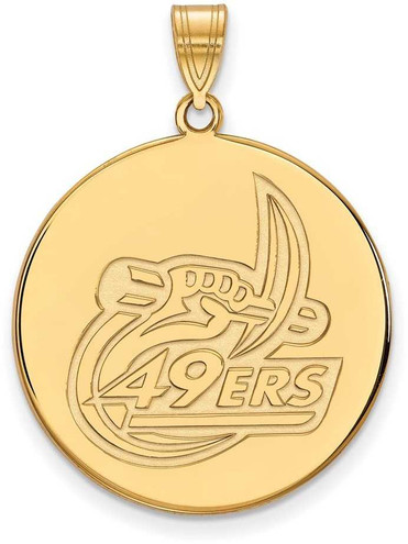 Image of 14K Yellow Gold U of North Carolina at Charlotte XL Disc Pendant by LogoArt
