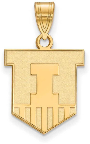 Image of 14K Yellow Gold University of Illinois Medium Pendant by LogoArt (4Y045UIL)