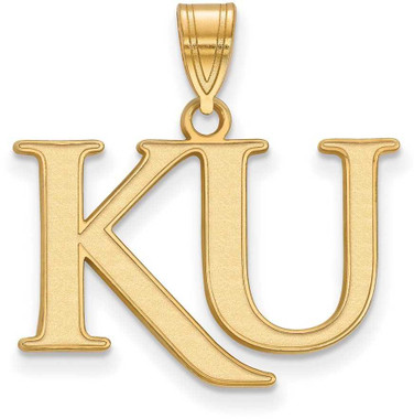 Image of 14K Yellow Gold University of Kansas Medium Pendant by LogoArt (4Y052UKS)