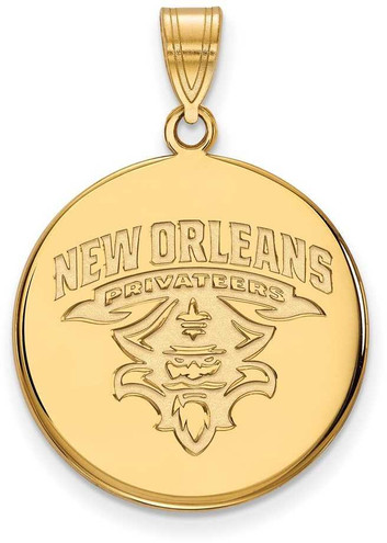 Image of 14K Yellow Gold University of New Orleans Large Disc Pendant by LogoArt 4Y021UNO