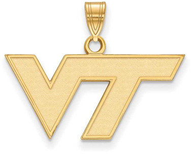 Image of 14K Yellow Gold Virginia Tech Small Pendant by LogoArt (4Y002VTE)