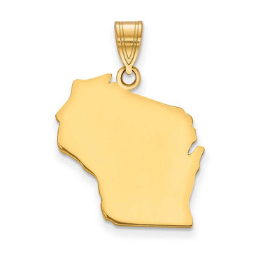 Image of 14K Yellow Gold WI State Pendant