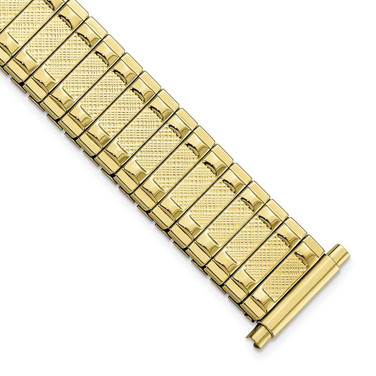 Image of 15-20mm 6.25" Mens Yellow-tone Expansion Stainless Steel Watch Band