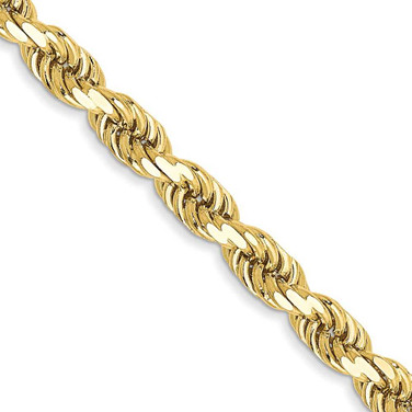 Image of 16" 10K Yellow Gold 3.5mm Diamond-cut Rope Chain Necklace
