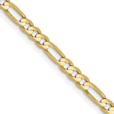Image of 16" 10K Yellow Gold 3mm Concave Figaro Chain Necklace