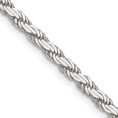Image of 16" Sterling Silver 3.1mm Flat Rope Chain Necklace