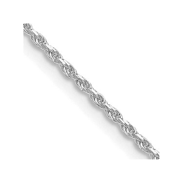 Image of 16" Sterling Silver Rhodium-plated 1.5mm Diamond-cut Rope Chain Necklace