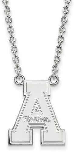 Image of 18" 10K White Gold Appalachian State University Large Pendant w/ Necklace by LogoArt