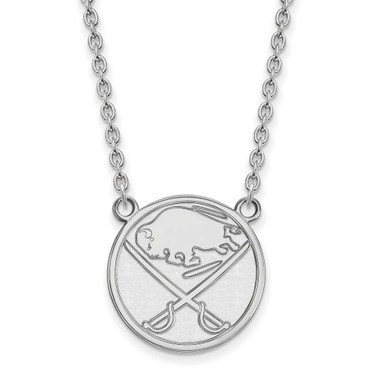 Image of 18" 10K White Gold NHL Buffalo Sabres Large Pendant w/ Necklace by LogoArt