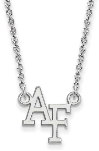 Image of 18" 10K White Gold United States Air Force Academy Small Pendant Necklace by LogoArt