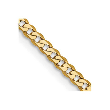Image of 18" 10K Yellow Gold 2.2mm Flat Beveled Curb Chain Necklace
