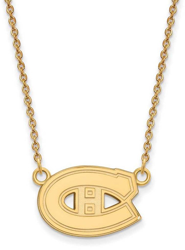 Image of 18" 10K Yellow Gold NHL Montreal Canadiens Small Pendant w/ Necklace by LogoArt