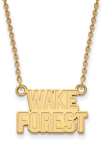 Image of 18" 10K Yellow Gold Wake Forest University Sm Pendant Necklace LogoArt 1Y047WFU-18