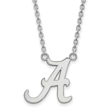 Image of 18" 14K White Gold University of Alabama Large Pendant Necklace LogoArt 4W016UAL-18