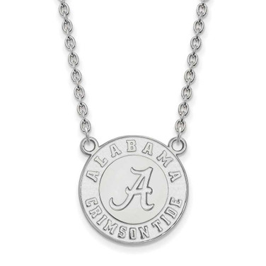 Image of 18" 14K White Gold University of Alabama Large Pendant Necklace LogoArt 4W055UAL-18