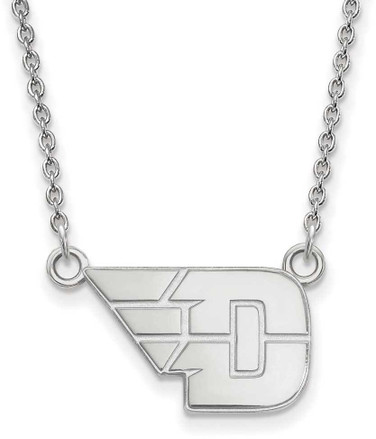 Image of 18" 14K White Gold University of Dayton Small Pendant w/ Necklace by LogoArt