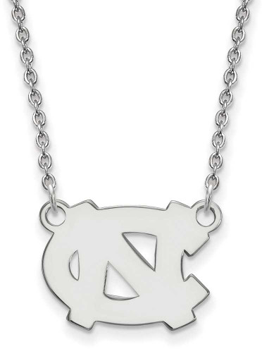 Image of 18" 14K White Gold University of North Carolina Small Pendant w/ Necklace by LogoArt