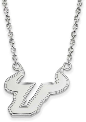 Image of 18" 14K White Gold University of South Florida Large Pendant w/ Necklace by LogoArt