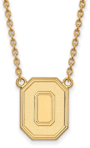 Image of 18" 14K Yellow Gold Ohio State University Large Pendant Necklace LogoArt 4Y054OSU-18