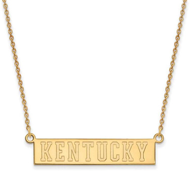 Image of 18" 14K Yellow Gold University of Kentucky Small Pendant Necklace LogoArt 4Y072UK-18