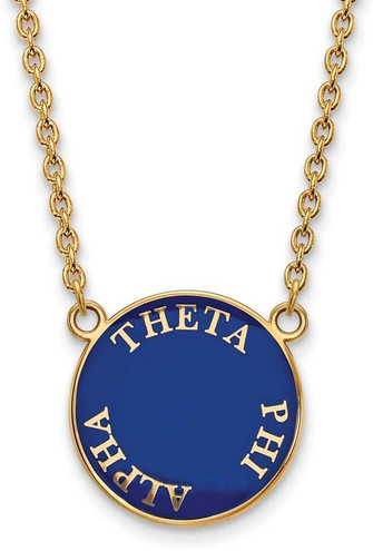 Image of 18" Gold Plated 925 Silver Theta Phi Alpha Sm Pendant Necklace LogoArt GP013TPA-18