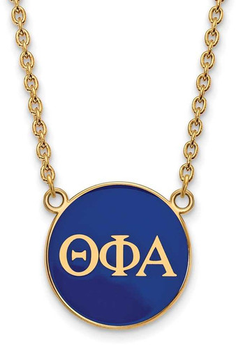Image of 18" Gold Plated 925 Silver Theta Phi Alpha Sm Pendant Necklace LogoArt GP030TPA-18