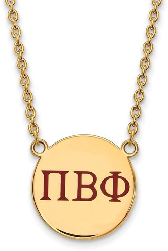 Image of 18" Gold Plated Sterling Silver Pi Beta Phi Sm Pendant Necklace LogoArt GP028PBP-18