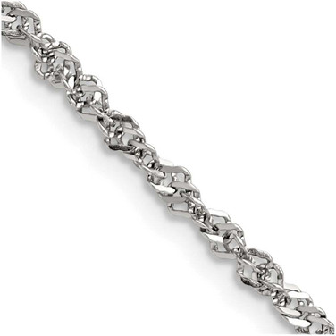 Image of 18" Stainless Steel Polished 3mm Singapore Chain Necklace