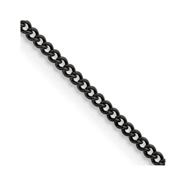 Image of 18" Stainless Steel Polished Black IP-plated 2.25mm Round Curb Chain Necklace
