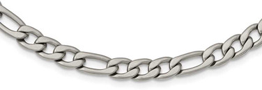 Image of 18" Stainless Steel Satin 6.5mm Figaro Chain Necklace