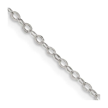 Image of 18" Sterling Silver 1.5mm Flat Open Oval Cable Chain Necklace