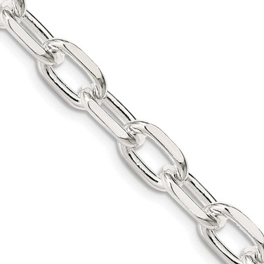 Image of 18" Sterling Silver 7.5mm Diamond-cut Long Link Cable Chain Necklace