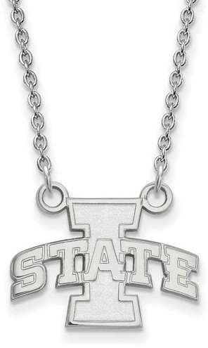 Image of 18" Sterling Silver Iowa State University Small Pendant w/ Necklace by LogoArt