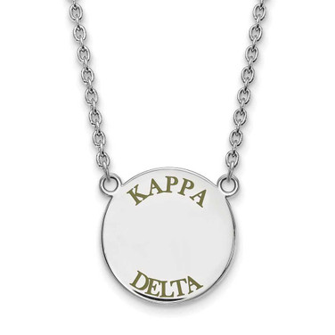 Image of 18" Sterling Silver Kappa Delta Small Enamel Pendant Necklace by LogoArt SS015KD-18