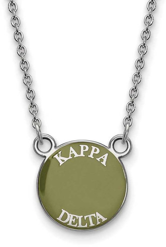 Image of 18" Sterling Silver Kappa Delta X-Small Enamel Pendant Necklace LogoArt SS012KD-18