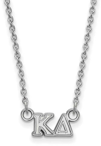 Image of 18" Sterling Silver Kappa Delta X-Small Pendant w/ Necklace by LogoArt (SS006KD-18)
