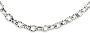 Image of 18" Sterling Silver Open Link Cable 8.50mm Chain Necklace