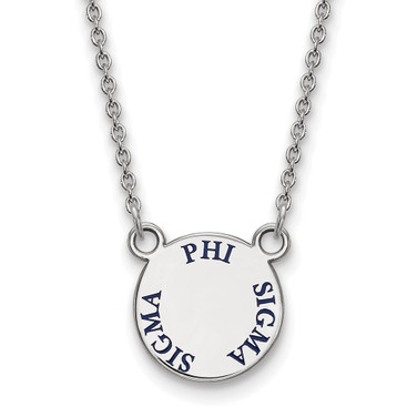 18" Sterling Silver Phi Sigma Sigma X-Small Pendant Necklace by LogoArt SS014PSS-18