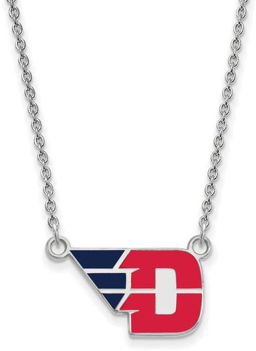 Image of 18" Sterling Silver University of Dayton Small Enamel Pendant w/ Necklace by LogoArt