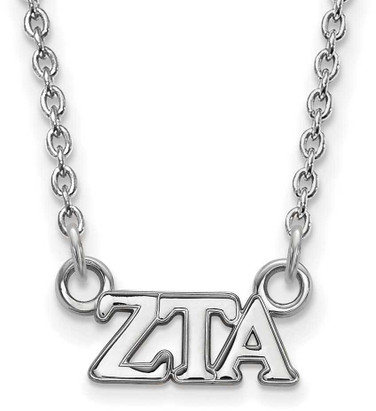 Image of 18" Sterling Silver Zeta Tau Alpha X-Small Pendant w/ Necklace LogoArt (SS006ZTA-18)